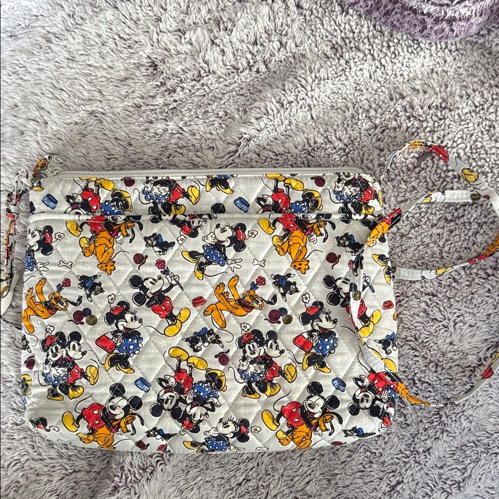 Vera Bradley White Quilted Crossbody with Red, Yellow, Blue & Black Disney Print